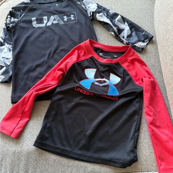 Under Armour Infant Shirt - Red and Black with Blue Logo - Picture 1 of 3